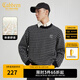 卡賓男裝 小香風(fēng)提花針織衫2024秋新款寬松毛衣LOGO刺繡潮流W 煤黑色01 M /170/48