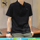 彪馬（PUMA）短袖男裝 夏季新款寬松透氣運動衣服半袖上衣翻領(lǐng)t恤商務(wù)polo衫男 兩粒扣polo/cat logo/黑色/主推款 XL 185/104A 推薦體重160-180斤