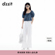 DZZIT地素休閑褲2025夏季新款純色寬松水洗工裝褲子女3J2Q4201C 漂白色 S