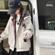 艾諾輪兒童外套女童春裝2025新款中大童韓版格子連帽洋氣休閑女孩開(kāi)衫 白灰色【春秋薄絨款】 165 S 60-85斤
