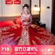 泰勒馬丁秀禾服新中式2025新款結(jié)婚禮服古裝嫁衣新娘敬酒服出閣服龍鳳褂 HF013絲絨 L