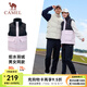 駱駝運(yùn)動三防羽絨馬甲男立領(lǐng)防潑水內(nèi)搭保暖背心外套 J34CR08637，星月紫/黑 ，中性款 L