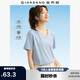 佐丹奴舒心抗菌T恤女夏黑科技涼感純色V領(lǐng)短袖t恤女05323403