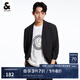 杰克·瓊斯（JACK&JONES）衣服男裝西裝外套男春夏灰色商務(wù)休閑單件西服七分袖修身高端正裝 黑色 M 175