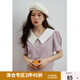 獨束大碼女裝法式復(fù)古甜美減齡時尚套裝夏微胖mm泡泡袖短裙兩件套 外套 XL