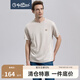 金利來(lái)奧特萊斯【純棉】男士短袖T恤男潮流趣味繡花卉撞色線寬松圓領(lǐng)T 17-淺卡其 L