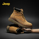 Jeep吉普馬丁靴男高幫工裝男鞋防滑耐磨戶(hù)外男士復古經(jīng)典大黃靴子