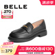 百麗（Belle）簡約上班樂福鞋女通勤平跟百搭單鞋B1983CM4 黑色 37 (235mm)