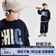 左西男童衛(wèi)衣洋氣秋裝2025新款兒童上衣大童男孩春秋衣服 藏青色 160