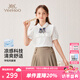 英氏（YEEHOO）女童套裝兒童衣服夏季時(shí)尚休閑學(xué)院風(fēng)短袖短裙兩件套夏裝中大童裝 學(xué)院百褶領(lǐng)結(jié)（套裝） 【涼感棉柔】 165 cm【順豐包郵&極速達(dá)】