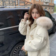 DAVEY MODE棉服女2025年新款過(guò)膝中長(cháng)款羽絨棉服韓版大毛領(lǐng)加厚冬裝學(xué)院風(fēng) 小白杏 /面料升級/升級加厚 M 建議103-115斤
