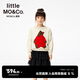 little MO&Co.親子裝 童裝25春裝新款女童圓領(lǐng)男童毛衣毛衫羊毛兒童 米白色 150 150/72