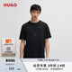 HUGO男士2025夏季新款棉質平紋針織 T 恤 001-黑色 S