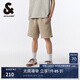 杰克·瓊斯（JACK&JONES）25年男裝短褲男士夏季運動休閑五分褲中褲寬松沙灘褲大褲衩外穿 E11卡其色 M (175)