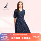 諾帝卡（NAUTICA）【商場同款】女裝春夏新款萊賽爾親膚透氣休閑連衣裙女41DO04 藏青色4NV L