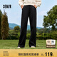 森馬（Semir）休閑褲女發(fā)熱抗菌長褲2024冬季氣質(zhì)搖粒絨純色闊腿褲109724127001