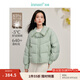 茵曼（INMAN）新中式毛邊翻領(lǐng)羽絨服2024冬女裝新款中國(guó)結(jié)釘珠寬松厚暖外套 雅綠色 M