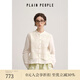 PLAIN PEOPLE千金風(fēng)蕾絲中式立領(lǐng)長(zhǎng)袖繡花襯衫上衣白色2025春新款 米白 S