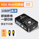 Tengfei kvm切換器二進(jìn)一出VGA2口4口顯示器電腦屏幕轉(zhuǎn)換器兩臺電腦主機(jī)共享鼠標(biāo)鍵盤USB擴(kuò)展一拖二分配器 標(biāo)準(zhǔn)款二口（配原裝kvm線）