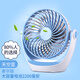 XAXR 小風(fēng)扇迷你可充電車(chē)載usb夾子式隨身大風(fēng)力電風(fēng)扇小型學(xué)生宿舍桌面臺式寶寶嬰兒床上夾子風(fēng)扇 藍色|2200毫安|3檔風(fēng)大低噪
