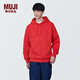 無(wú)印良品（MUJI）男式 毛圈棉 套頭衛(wèi)衣 男士男生 春秋 潮流 男款上衣 AB1LUA4S 紅色 XL (180/104A)