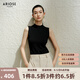 艾諾絲雅詩【商場同款】2025夏季新品簡約三醋酸女式針織衫無袖上衣40518183 黑色 M