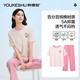 有棵樹(shù)【100%精梳棉】純棉睡衣女生短袖長(cháng)褲三季可穿居家女士套裝新品