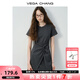 VEGA CHANG連衣裙女2025新款夏新款極簡(jiǎn)風(fēng)不規(guī)則裙擺收腰顯瘦小個(gè)子連衣短裙 晨霧灰 M