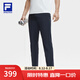 FILA 斐樂官方男士梭織長褲夏季新款簡約基礎(chǔ)健身運(yùn)動直筒褲 深黑-BK L