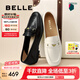 百麗（Belle）秀氣樂福鞋女2025秋新商場同款質(zhì)感羊皮通勤樂福鞋E3C1DCA5 黑色 37