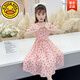 G.DUCK HELLO女童連衣裙夏裝2025新款兒童春秋款大童小女孩洋氣短袖公主裙子夏 粉紅色 110 cm(建議身高100cm左右)