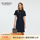 SCOFIELD女裝干練翻領襯衫連衣裙修身短款A字連衣裙2025夏季新品 藏青色 S 160