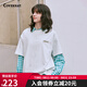 COVERNAT2024夏季新款短袖t恤男女同款 日落快艇圖案情侶t恤時(shí)尚寬松半袖 白色 L