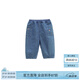 white wheatwhitewheat寶寶2024秋季新款長(zhǎng)褲男孩刺繡純棉褲子女童時(shí)髦牛仔褲 牛仔藍(lán) 90