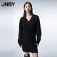 JNBY【商場(chǎng)同款】23秋新品毛衫連衣裙修身V領(lǐng)5N9G12750 001/本黑 S