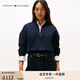 TOMMY HILFIGER25新款秋冬女裝運動休閑風字母印花半拉鏈立領套頭衛(wèi)衣05833 藏青色DW5 XS