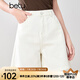 百圖betu女裝2025夏季新款牛仔褲夏日多色環(huán)保水洗牛仔短褲女2503T77 白色 M