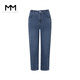 麥檬MM商場(chǎng)同款秋冬百搭簡(jiǎn)約修身顯瘦氣質(zhì)牛仔褲5998853851 藏藍 L