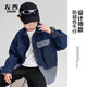 左西童裝男童牛仔外套2025秋季新款兒童襯衫男孩秋裝 深牛仔色 140