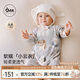 OAK FAMILY嬰兒連體衣秋季長袖百天寶寶新生兒衣服滿月爬服 狗狗派對 66 