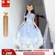 蕓蕁裙子女夏季2025新款蕓蕁法式套裝藍(lán)色長(zhǎng)款絕美碎花連衣裙夏季新款 連衣裙+半身裙+三角巾腰帶(三件 S