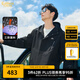 卡賓（CABBEEN）【三防】山系戶外連帽夾克男2024秋冬新款寬松休閑印花潮外套 煤黑色01 L /175/50