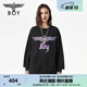 BOY LONDON潮牌衛(wèi)衣男女同款夏季字母漸變印花寬松套頭衫N03015 黑色 S/此款偏大，建議拍小一碼