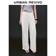 UR夏季新款女裝時(shí)尚復古休閑抽繩闊腿牛仔長(cháng)褲UWB850003 本白 27