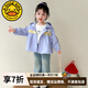 G.DUCKKIDS小黃鴨女童外套春秋款2025新款洋氣兒童沖鋒衣上衣連帽女寶寶風(fēng)衣 紫色 90 尺碼1~2歲【 80-90cm】cm
