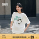 森馬短袖T恤女中長(zhǎng)款可愛(ài)熊貓印花夏寬松顯瘦上衣101324100068