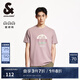 杰克·瓊斯（JACK&JONES）男裝25年短袖T恤男士夏季100%純棉高端重磅休閑復(fù)古數(shù)字印花半袖 C18塵埃粉 常規(guī) M
