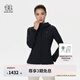 KOLON SPORT/可隆軟殼夾克 女子防風(fēng)防潑水耐磨連帽戶外運(yùn)動(dòng)休閑外套 LKJK5SN060-BK 黑色 M 165/88A
