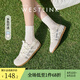 西遇夏季薄款德訓(xùn)鞋女2025新款百搭小白鞋平底藍(lán)色透氣網(wǎng)面運動鞋 米色 38 (240)