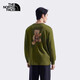 The North Face北面男女款棉長(cháng)袖T恤小熊戶(hù)外運動(dòng)休閑8F0J 橄欖綠/BRI 2XL